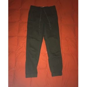 Army green cropped chino